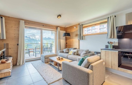 Arc-1800 Apartment | 100m from ski slopes, 3rd floor, view valley, fitness, sauna, hammam, terrace, parking, ski locker