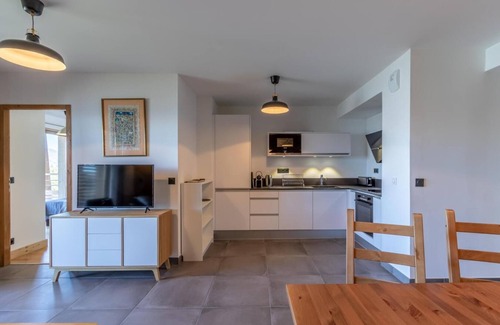 Arc-1800 Apartment | 100m from ski slopes, floor -1, view valley, fitness, sauna, hammam, terrace, parking, ski locker