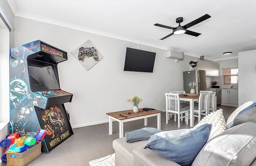 West Beach Apartment | 2 Bedroom Seaside Suite just Steps from the Shore + Arcade & Balcony