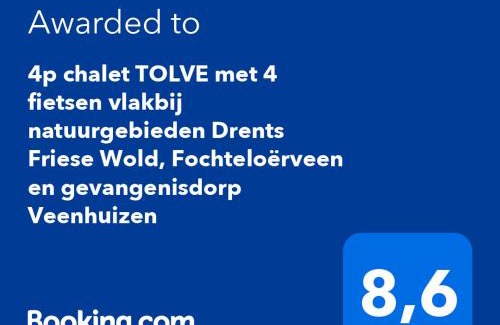 Oosterwolde Ski Chalet | 4p chalet TOLVE met 4 fietsen vlakbij natuurgebieden Drents Friese Wold, Fochteloërveen en gevangenisdorp Veenhuizen