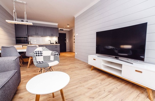 Kolobrzeg Apartment | 50m2 - Deluxe. Swimming pools, saunas and fitness center, 250 m from the beach