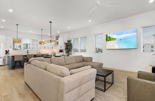 Mid Island House | 5350 Chasing Sunshine: 5BD/4.5BA Pool Home, Steps to Sand!