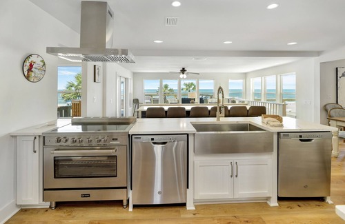 St. George Island House | 9 BR 7.5 BA Gulf Coast Beachfront Paradise with Private Pool and Dock-Sleeps 20+