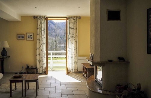 Bonlieu Apartment | A balcony overlooking the Jura's most beautiful lake
