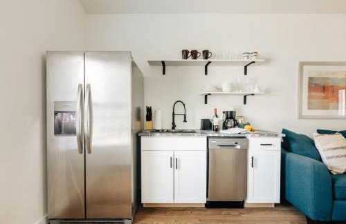 West Congress House | Affordable & New at Heart of SoCO Eateries, King Bed, Rain Shower, Big Fenced Yard