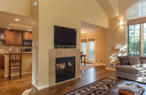 Driggs Villa | Alpine Meadows: Creekside, Aspen Views, Light & Spacious, Fireplace & 2-car garage