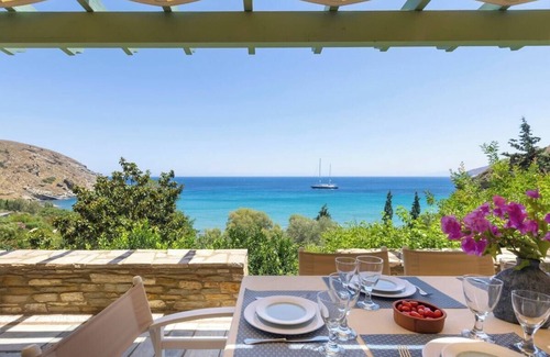 Steniai Villa | Andros 2 down ·Rock Coastal House with Sea Views