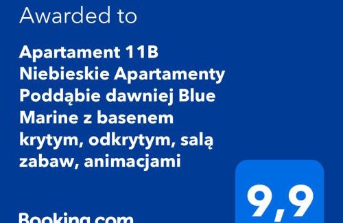 Poddabie Apartment | Apartament 11B Niebieskie Apartamenty z basenem krytym, odkrytym, salą zabaw, animacjami