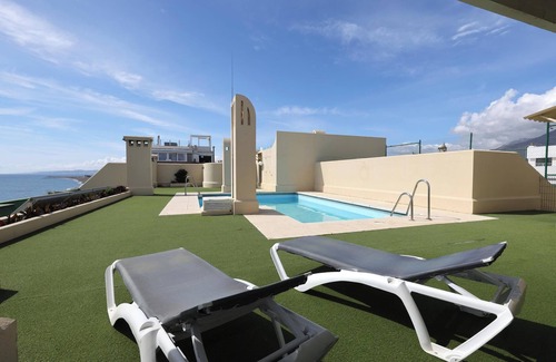 Estepona Apartment | "Apartment- Car included" At the Beach with Sea View, Pool, Wi-Fi, A/C & Balcony