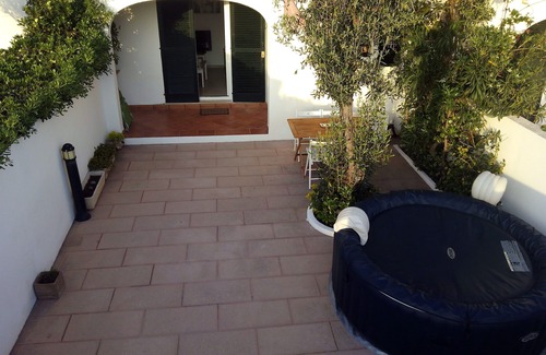 Cales Piques Apartment | Apartment in Menorca, calan blanes, with jacuzzi and barbecue on private terrace