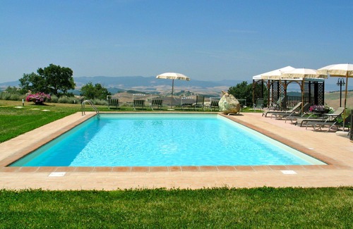 Gambassi Terme Villa | Apartment in villa with A/C, pool, WIFI, TV, terrace, panoramic view, close to San Gimignano