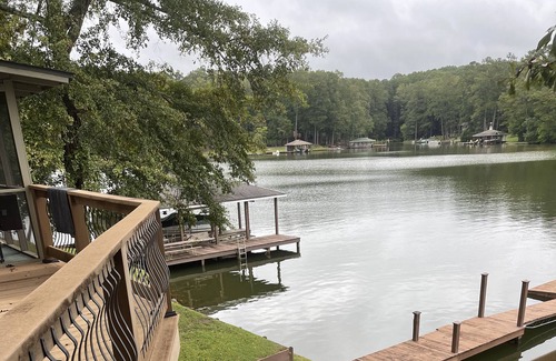 Valley Cabin | Auburn Game day Lake house with extra large back porch and floating dock