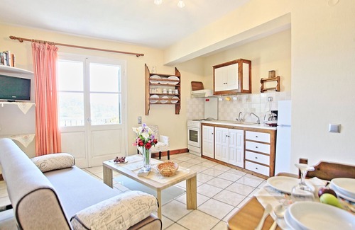 Gaios Apartment | Avgi Apartment Dio: Renovated Paxos apartment inside Gaios, panoramic sea views