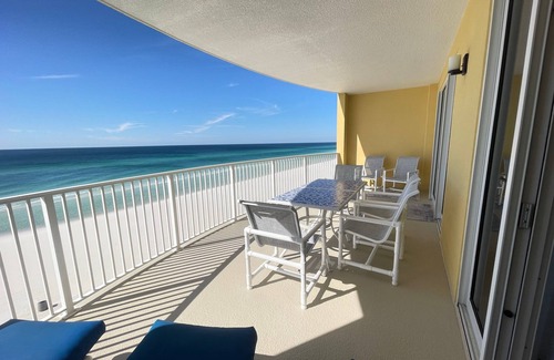 West Panama City Beach Condo | Beautiful Views From Large 6th Floor Balcony at Emerald Isle Resort