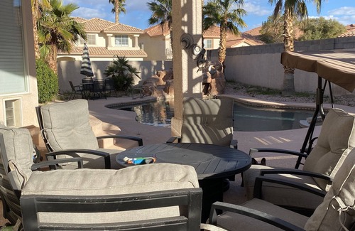 Las Vegas House | Bedroom with balcony