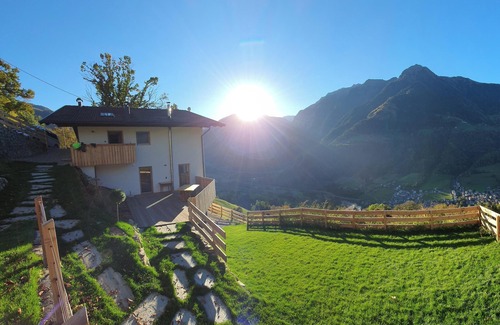 San Leonardo in Passiria Ski Chalet | "Bergchalet Prantach" with Mountain View, Sauna, Terraces & Garden