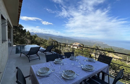 Sari-Solenzara Villa | Bergerie, Panoramic sea view, Heated pool, Gr20 access