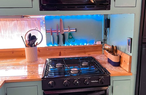 Greenville House | Blue Bird Bus at the Saluda River