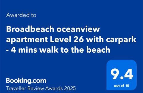 Broadbeach Apartment | Broadbeach oceanview apartment Level 26 with carpark - 4 mins walk to the beach