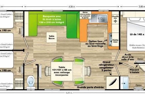 Varaville House | Camping Les Peupliers**** - Fisherman's hut 4 Rooms 6 People