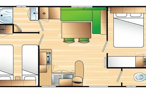 Vias House | Camping Les Salisses **** - Air-conditioned Mobile Home 3 Rooms 6 Persons