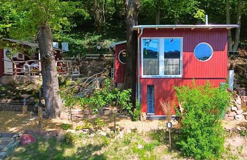 Guxhagen House | Chalet am Flussufer in der Natur mit Kaminofen