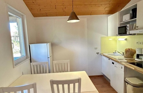 Parentis-en-Born House | Chalet 'Cabane Du Lac' with Shared Pool, Private Terrace and Wi-Fi