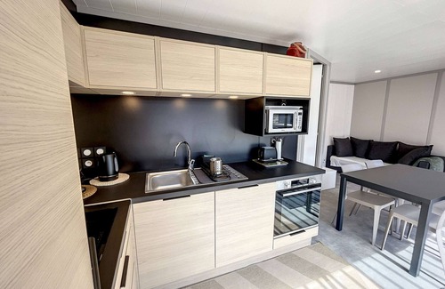 Jullouville Ski Chalet | Chalet for 4 with Heated Pool, Terrace, Near Beach and Shops