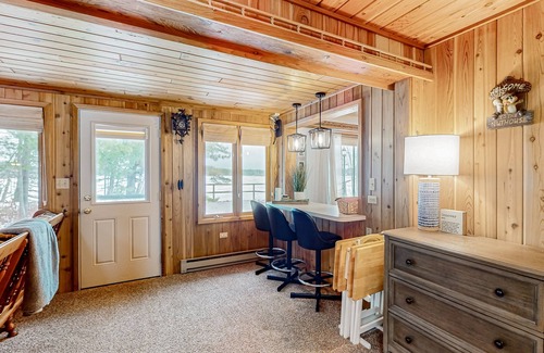 Conover House | Charming lakefront home with dock, fireplace, streaming, lake views, W/D, & AC
