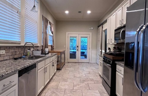 Montgomery House | Charming Retreat with King Bed, Full Kitchen, & Enclosed Outdoor TV Area