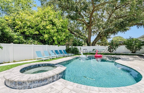 Clearwater Villa | Charming villa w heated pool & spa - minutes to beach
