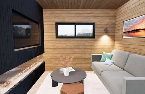 Blackpool Cabin | Cherry Blossom with views of Lancashire rolling hills & our golf course
