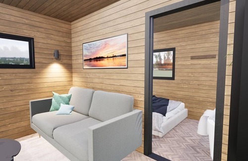 Blackpool Cabin | Cherry Blossom with views of Lancashire rolling hills & our golf course