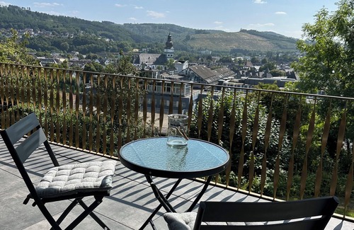Attendorn Apartment | Chic apartment in a central location with a large balcony and views over the city