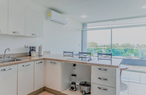 Puntarenas Condo | Coastal condo with stunning sea views, rain shower & private balcony escape