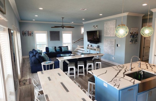 Port Bolivar House | Coastal Getaway w/Pool, Hot Tub, Deck, Ocean View, Beach Sands 1 New Construction Private Pool/Hot