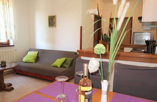 Sveta Nedelja Apartment | Cosy apartment for 3 guests with A/C, pool, WIFI, TV and patio
