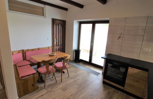 Zupanovice Apartment | Cosy apartment for 9 people with pool, WIFI, TV, patio and pets allowed