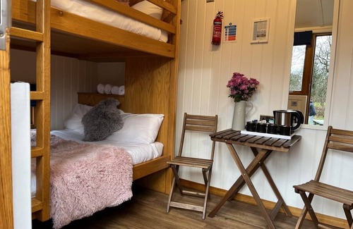 Higher Walton Cabin | Cosy en suite shepherd hut on the grounds of Historic building Samlesbury Hall