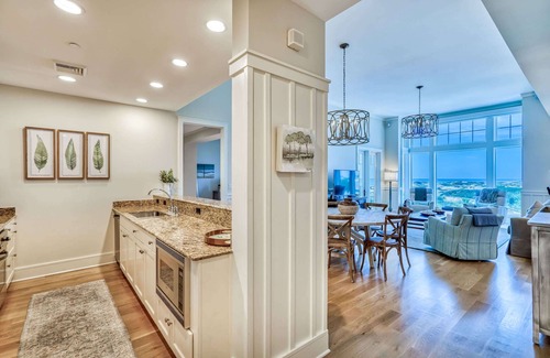 WaterSound Beach Condo | Designer Condo with Panoramic Gulf Views. Across from Heated Community Pool.