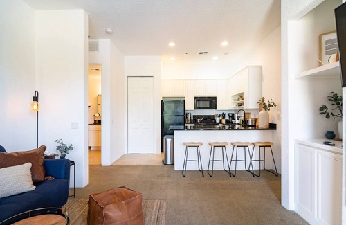 Village Apartment | Designer Desert Condo Pool Hot Tub Dogs Welcome