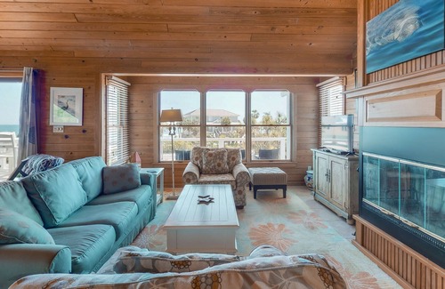 Plantation House | Dog-friendly Gulf-view home with a pool, washer/dryer, fireplace & AC
