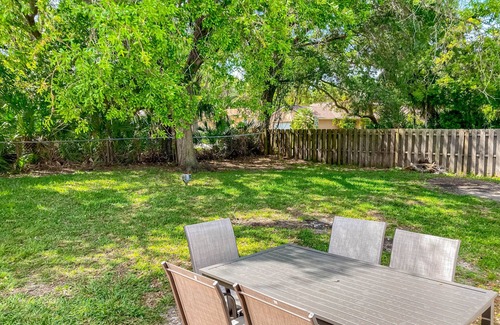St. Augustine South House | Dog-friendly home with fenced yard, patio, grill, & park across the street