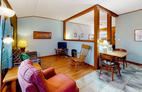 Eureka Springs House | Dog-friendly suite with a pool, fireplace, AC, & near downtown
