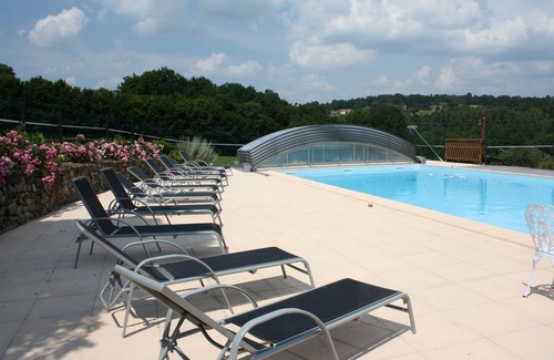 Saint-Martin-de-Fressengeas House | Domaine de la Rebière 15 pers 6 rooms swimming pool 6x12, spa, sauna, fitness, yoga