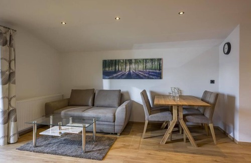 Moosen Apartment | Double room, shower, toilet - House Panorama