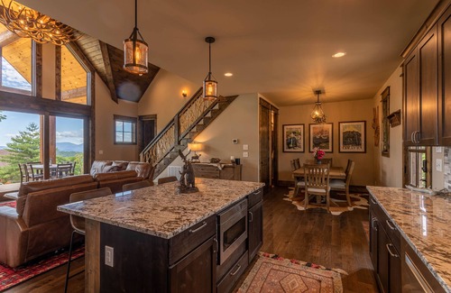 Elk Park Cabin | Eagles Overlook - pet friendly Eagles Nest home with pool table, views, fire pit