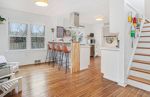 Shorewood-Tower Hills-Harbert House | Elegant 2-story home with heated pool, hot tub, deck, large lawn, & pool house