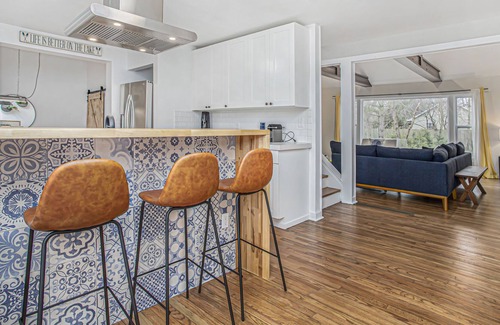 Shorewood-Tower Hills-Harbert House | Elegant 2-story home with heated pool, hot tub, deck, large lawn, & pool house