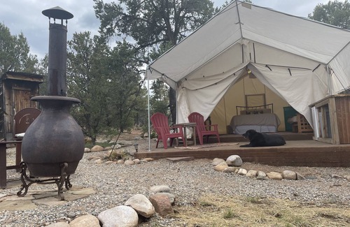 Ignacio RV Rental | Elk Ridge Casita/Glamping in large canvas tent with stunning views